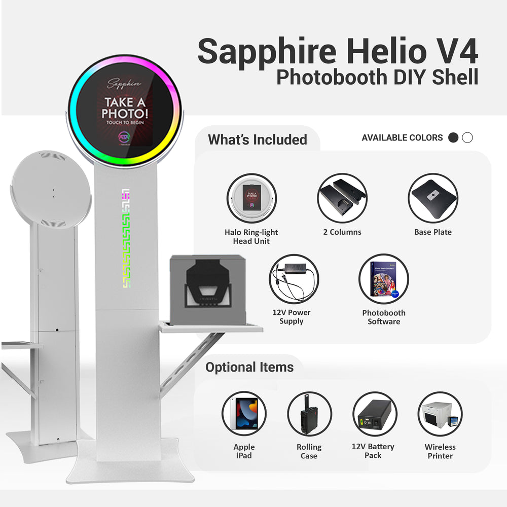 Sapphire Helio V4 iPad Ringlight Photobooth with FREE cloud based Photobooth App